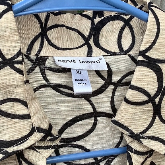 Harve Bernard Womens 3/4” Sleeve Button Front Shirt Sz XL - Picture 4 of 5